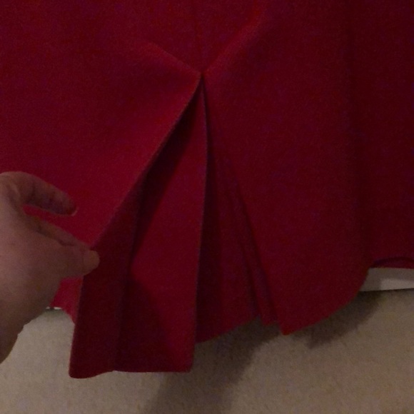 Vintage Carlisle Red Wool Kick Back Skirt SZ 4 - Picture 4 of 5
